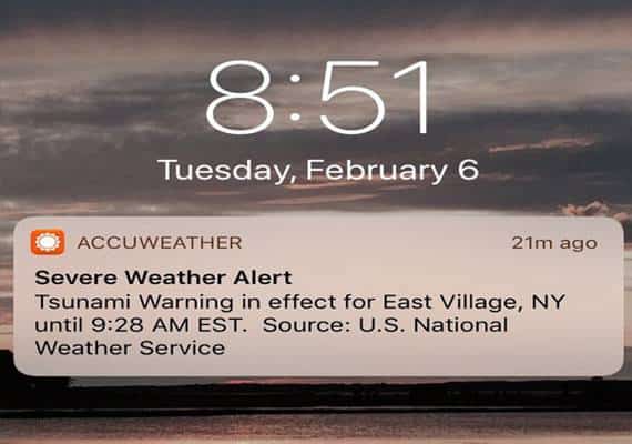 ניו יורק: התרעת צונאמי שגויה הובילה לבהלה בעיר