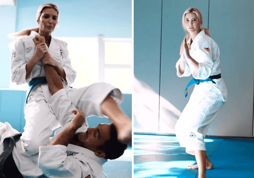 אל תתעסקו עם איוונקה טראמפ: בתו של הנשיא מציגה את כישוריה בג'יו-ג'יטסו