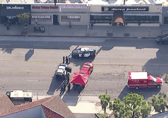 לוס אנג'לס: שוטרים הגיבו בטרזנה לאירוע שוד עם בת ערובה, ולאחר שעות גילו שהמקום ריק