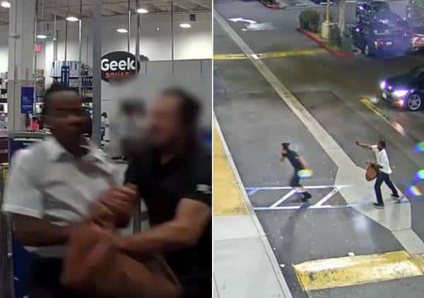 תיעוד: גנב מכשירי אייפון מסניף בסט ביי בלוס אנג'לס ותקף מאבטח