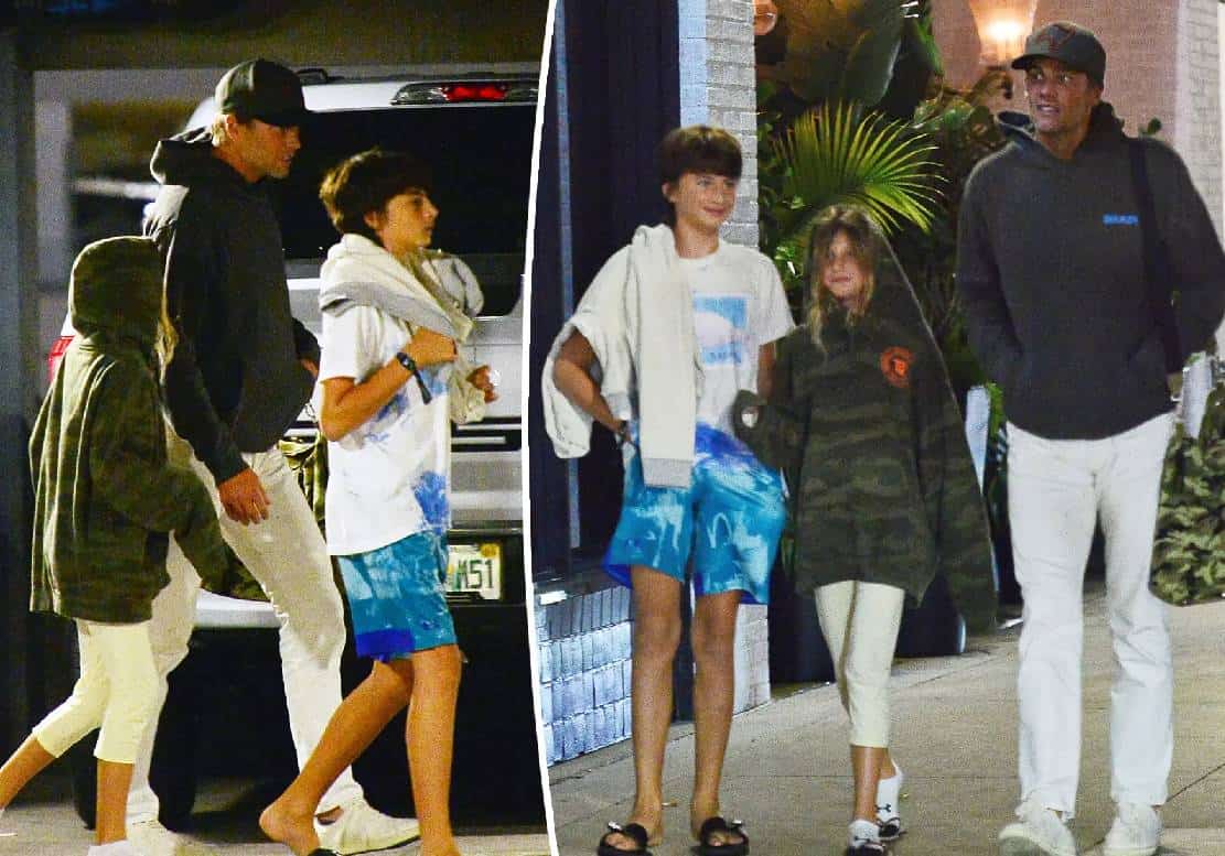 ‏טום בריידי לוקח את הילדים לקולנוע לאחר הגירושים מג'יזל בונדשן‏