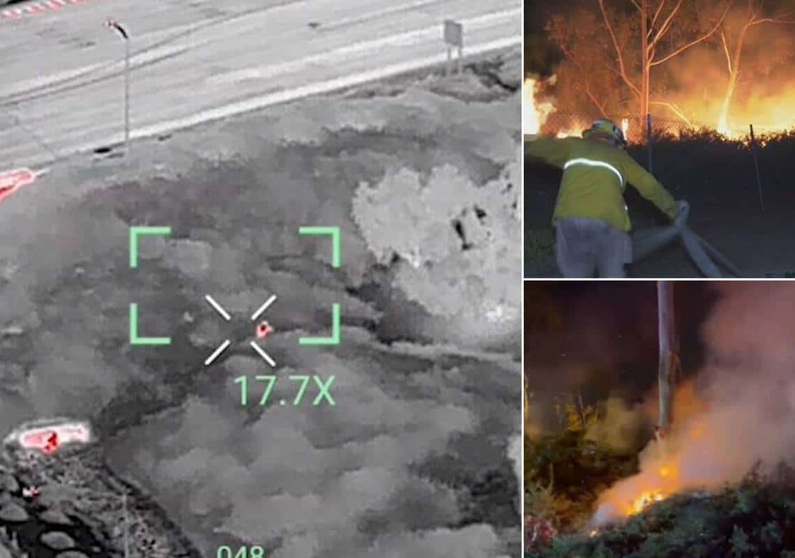 צפו בתיעוד מקליפורניה: חשוד בהצתה נלכד בזכות רחפן משטרתי