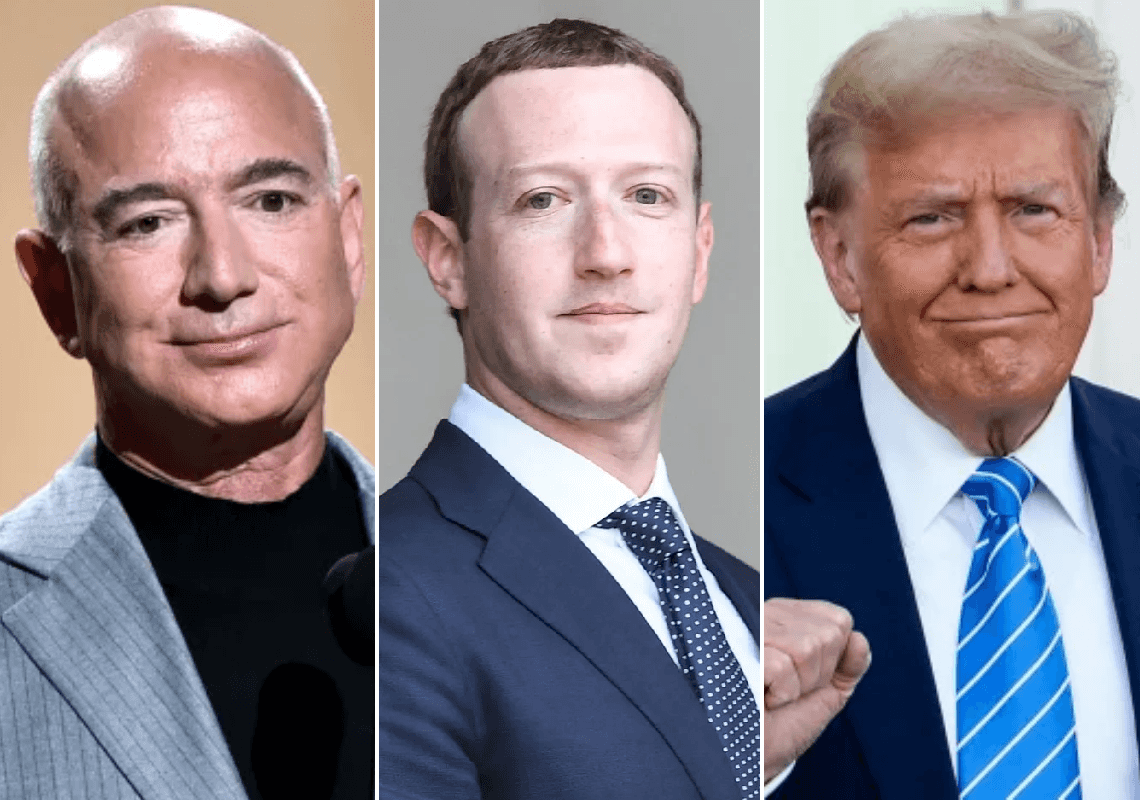 בזוס, צוקרברג ובכירים אחרים בתעשייה מברכים את טראמפ: "קאמבק פוליטי יוצא דופן"