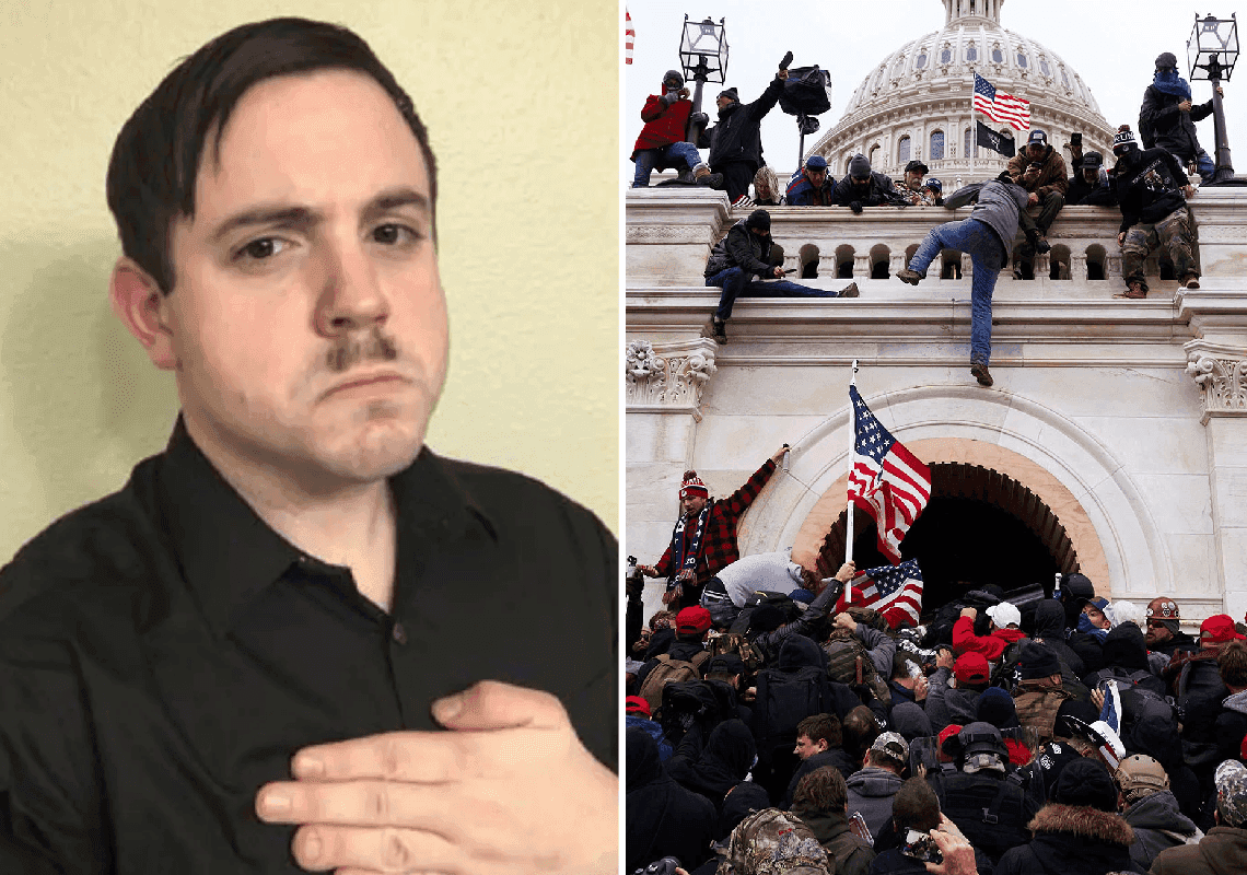 המתפרע בעל שפם היטלר טען: לא היה לי מושג שזה הקפיטול