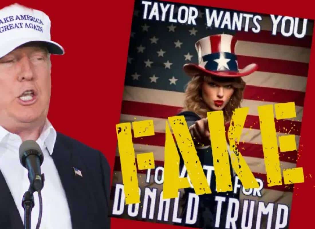 שקרן: טראמפ הציג תמונות AI שבהן טיילור סוויפט תומכת בו 