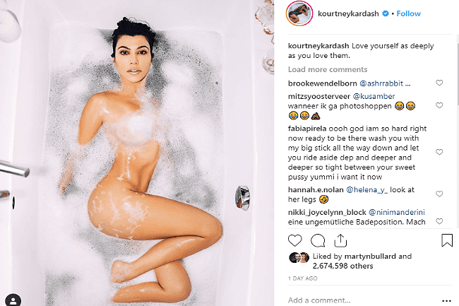 כואב לנו בעיניים: קורטני קרדשיאן פרסמה תמונה בה היא חושפת יותר מדי 