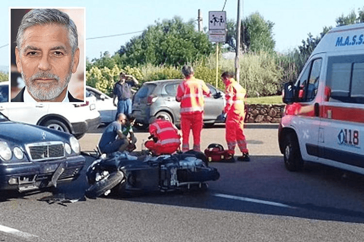 ג'ורג' קלוני נפצע בתאונת דרכים בעת חופשה באיטליה