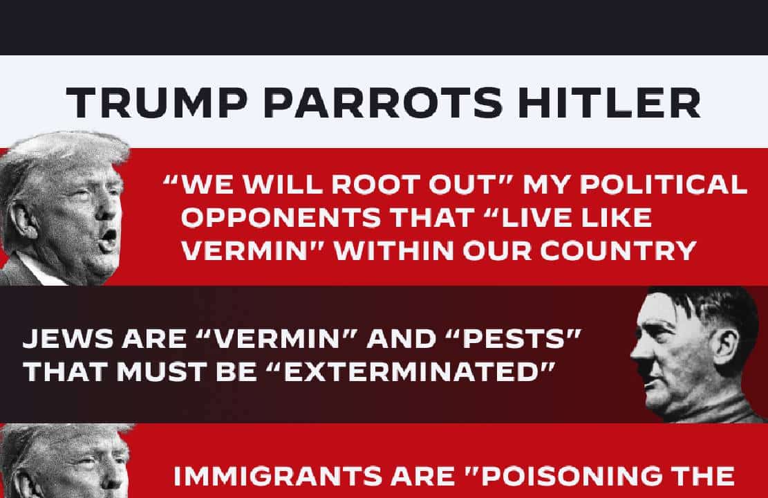 עמוד הקמפיין הרשמי של ביידן-האריס השווה את טראמפ לאדולף היטלר‏
