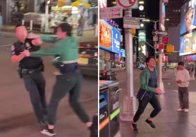 תושב קליפורניה תקף שוטר בטיימס סקוור – ונעצר אחרי מסע בריחה אלים