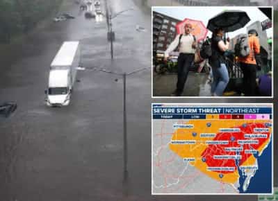 ניו יורק מוצפת: שיטפונות הרסניים מטביעים את הביג אפל