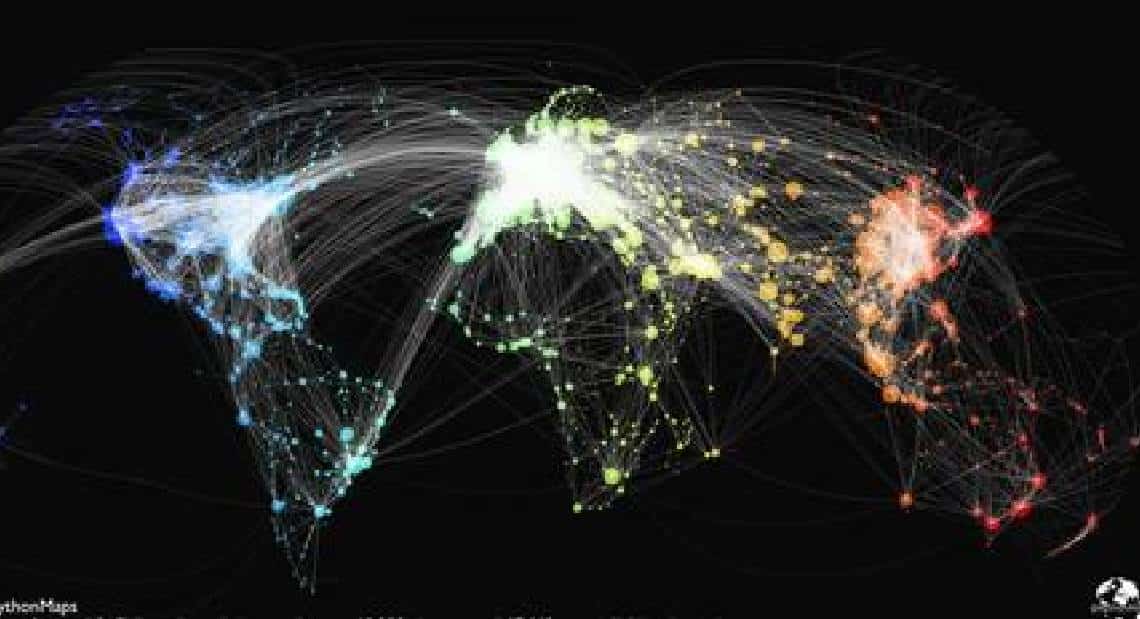 מהו שדה התעופה העמוס בתבל? איזו מדינה מובילה בכמות הטסים? - קבלו ‏הדמיה של נתיבי הטיסה ושדות התעופה בעולם‏