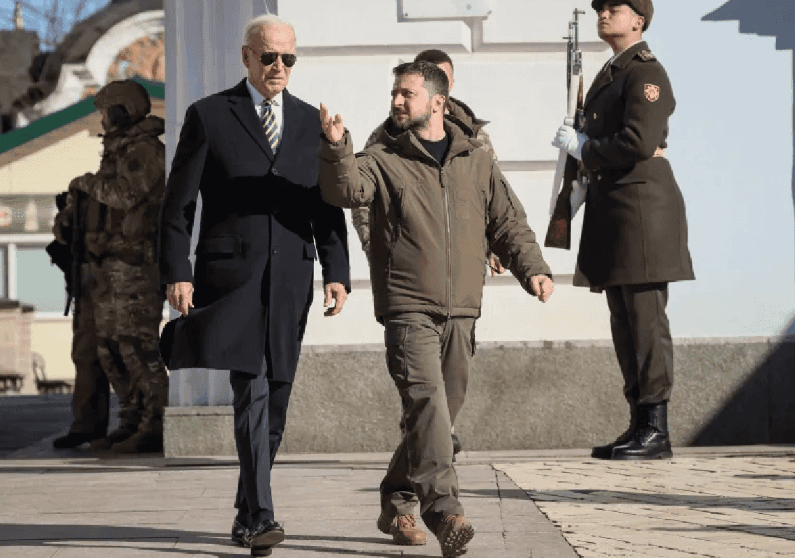 ביקור פתע באוקראינה: הנשיא ביידן נחת בקייב 