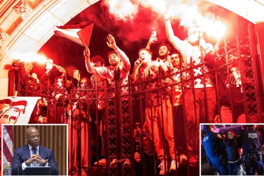 לאחר 282 עצורים בליל האלימות בקולומביה, ראש העיר אדמס: "ביזיון שדגל שאינו אמריקאי יתנוסס פה" 