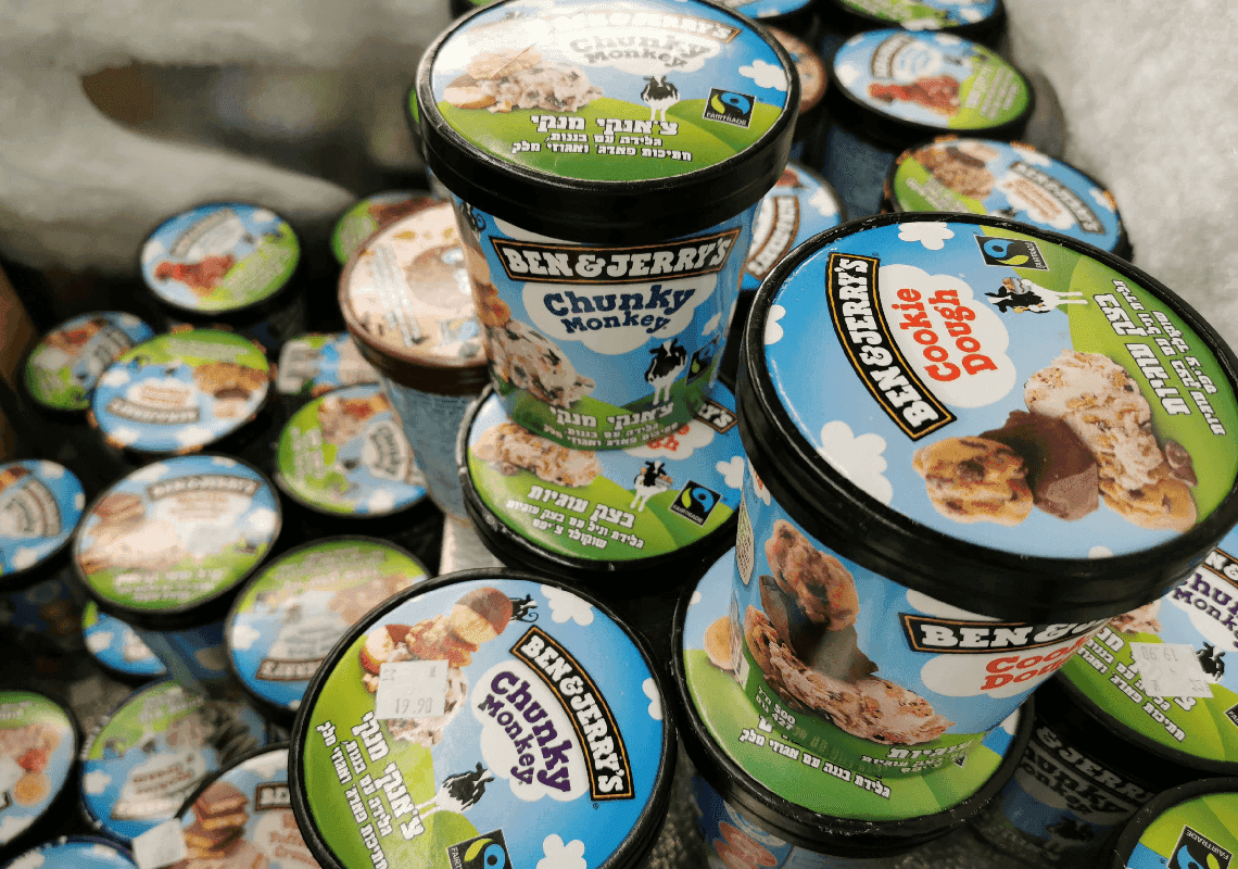 בן אנד ג'ריס הפסידה בתביעה - והגלידות ימשיכו להימכר ביהודה ושומרון 