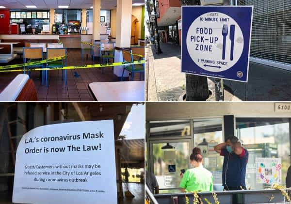 ביקורת פתע בלוס אנג'לס: "הפרות קורונה" נמצאו במחצית מהמסעדות שנבדקו