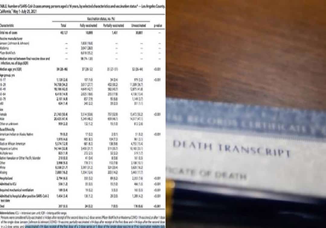 "ה-CDC סימן כ"לא מחוסנים" גם אנשים שמתו 14 יום לאחר קבלת החיסון"