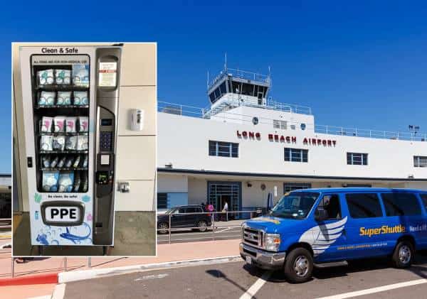 השגרה החדשה? מכונות לרכישת מסכות וכפפות הוצבו בנמל תעופה בקליפורניה