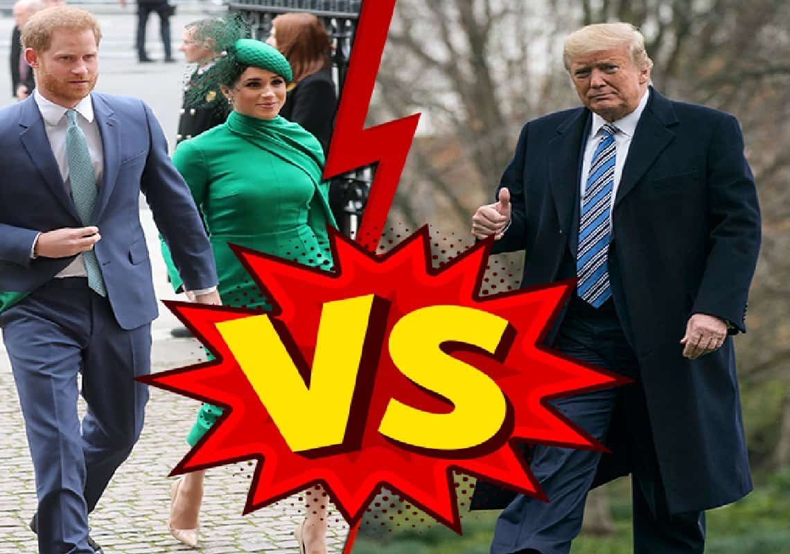 טראמפ תוקף את הזוג המלכותי: ״הארי סמרטוט, מייגן תעזוב אותו״