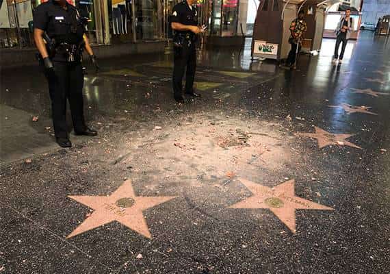 לוס אנג'לס: מעשה ונדליזם לכוכב של הנשיא טראמפ בשדרת הוליווד