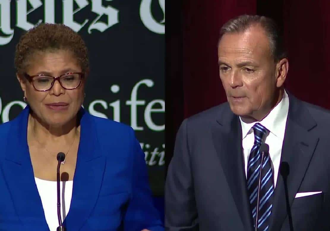 ‏המרוץ לראשות עיריית לוס אנג'לס: קארן באס מובילה כעת על ריק קארוזו ב-9,000 קולות‏