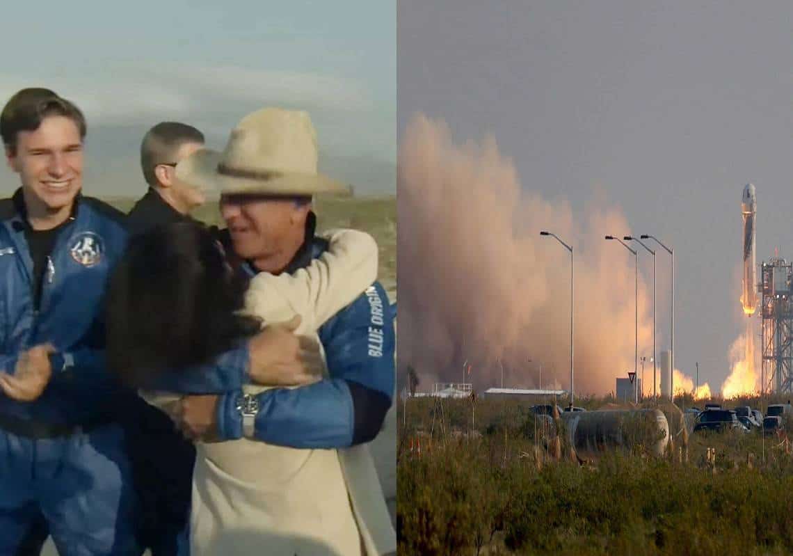 "בקרוב אגיע לירח": צפו - בזוס יצא לחלל עם נער בן 18 וקשיש בן 82, תחרות המיליארדרים בחלל נמשכת ומאסק עדיין בראש