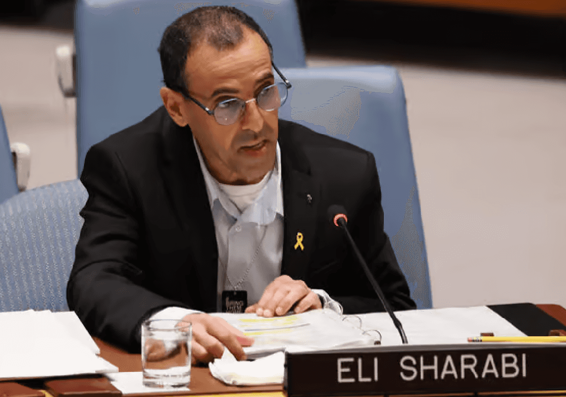 אלי שרעבי נואם בפני האו"ם: "הייתי שבוי בשרשראות שקרעו את עורי. איפה הייתם?"