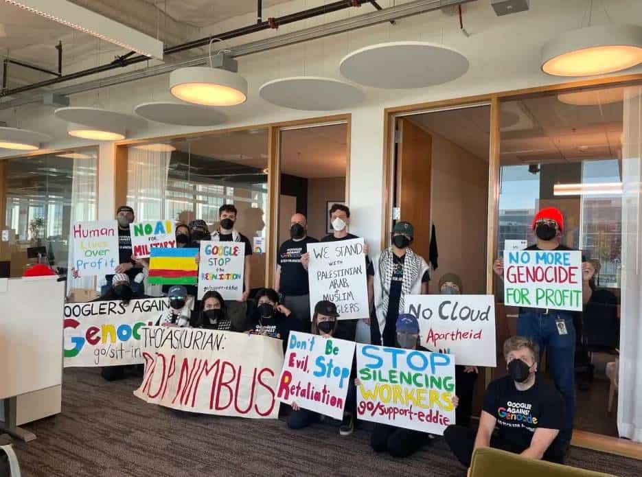 גוגל פיטרה מידית את 28 העובדים שהפגינו נגד ישראל בתוך משרדי החברה