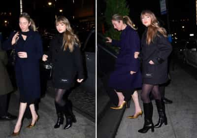 טיילור סוויפט והחברה הקרובה אסתי חיים בערב בנות במנהטן 