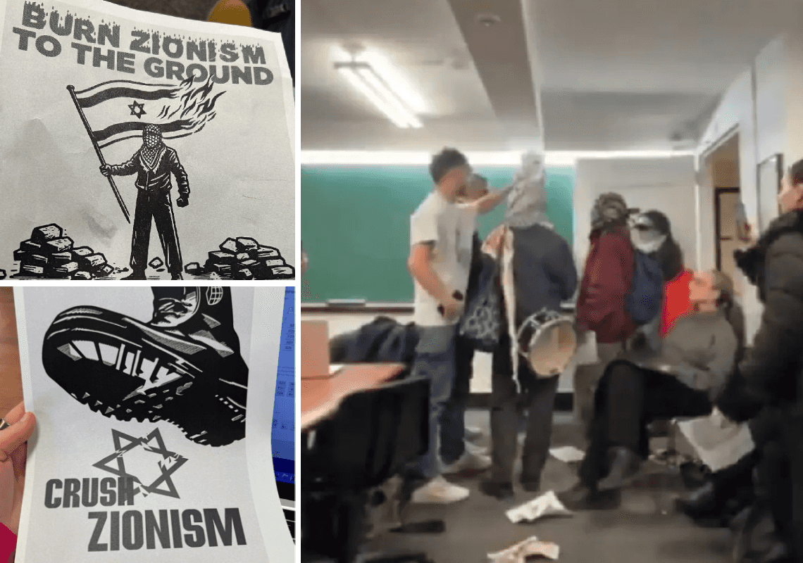 אונ' קולומביה: רעולי פנים בכאפיות פרצו לשיעור על מדינת ישראל - וקראו להשמדת הציונות