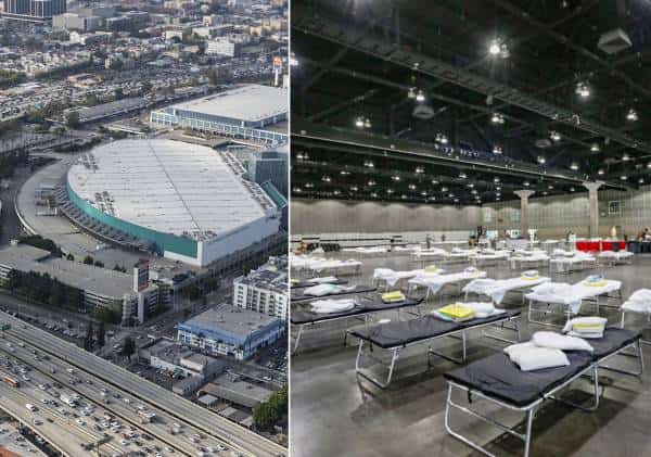 מגבירים את המאבק בקורונה: מרכז הכנסים בלוס אנג'לס הוסב לבית חולים