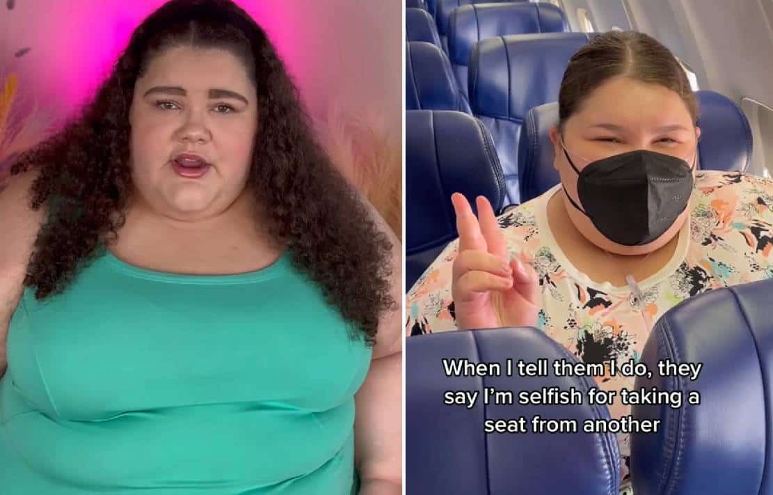 ‏משפיענית הסובלת מהשמנה חולנית קוראת למלונות להגדיל את המסדרונות לאחר שבעבר עתרה לקבל מושב נוסף במטוס בחינם 