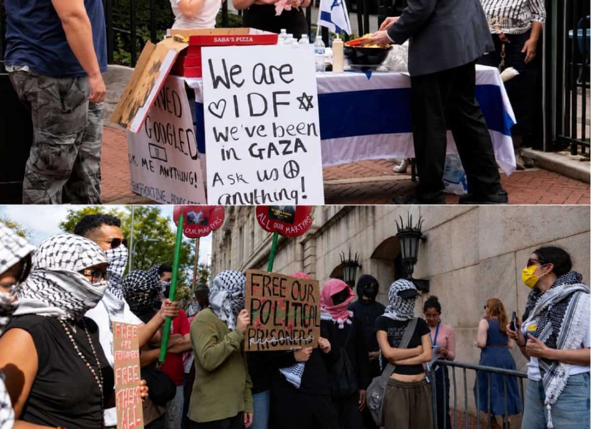 ניו יורק: עם כאפייה ודגל פלסטין - ישראלים ובהם חיילים משוחררים התחזו למפגינים פרו פלסטיניים מחוץ לקולומביה