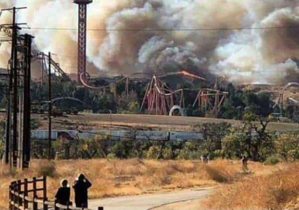 שריפת בר במג'יק מאונטיין: המבלים בסיקס פלאגס הורשו לעזוב