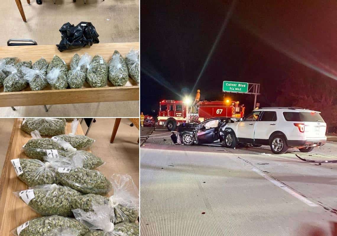 בעקבות תאונת שרשרת בלוס אנג'לס: כ-16 ק"ג מריחואנה אותרו במכונית