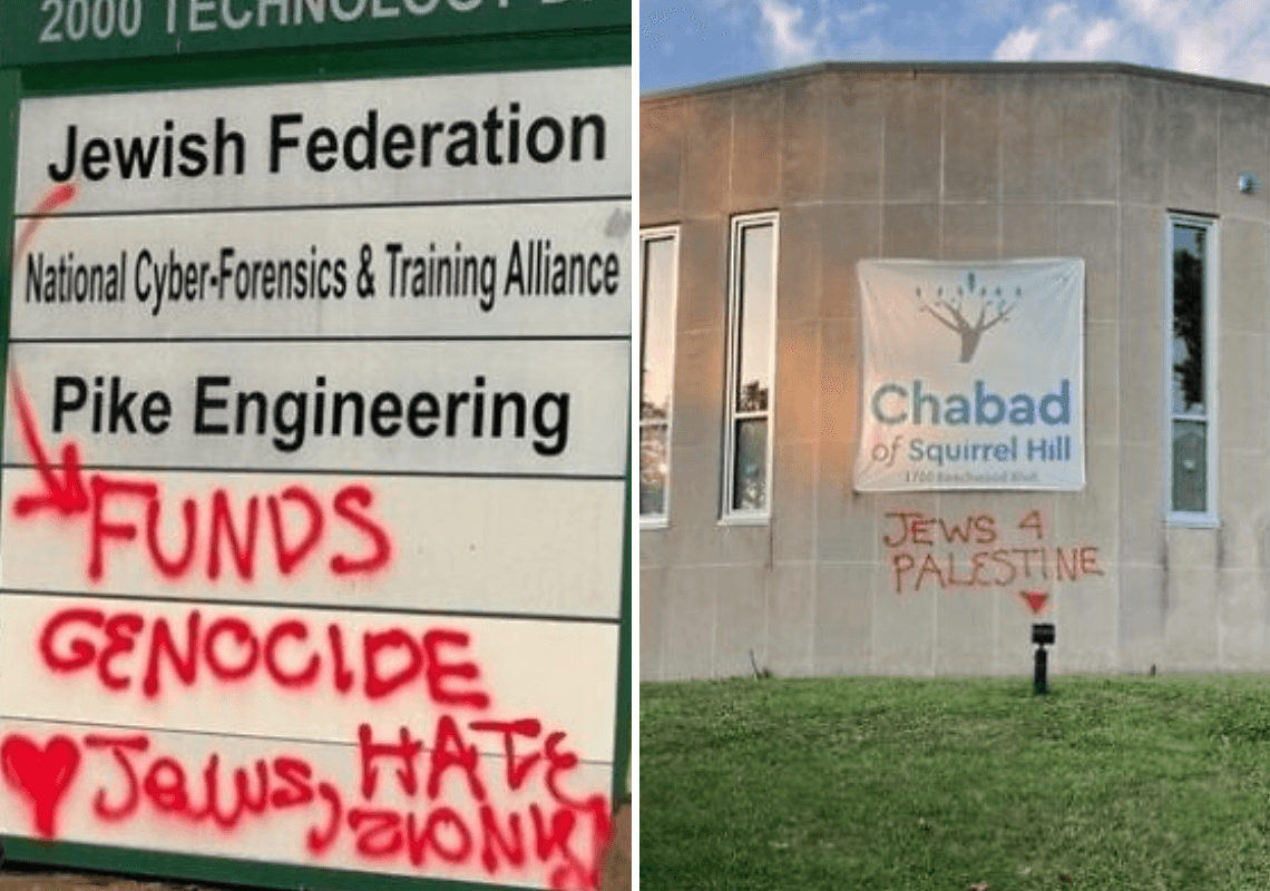 בית חב"ד בפנסילבניה הושחת: "יהודים למען פלסטין"