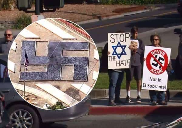 קליפורניה: גוברים הקולות הקוראים להסיר צלב קרס ענק מחצר בית