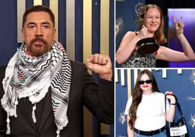 מופע פוליטי סלקטיבי בטקס האמי: 'פרי פלסטיין' על הבמה, כאפייה על השטיח האדום - ושתיקה על רצח קירק