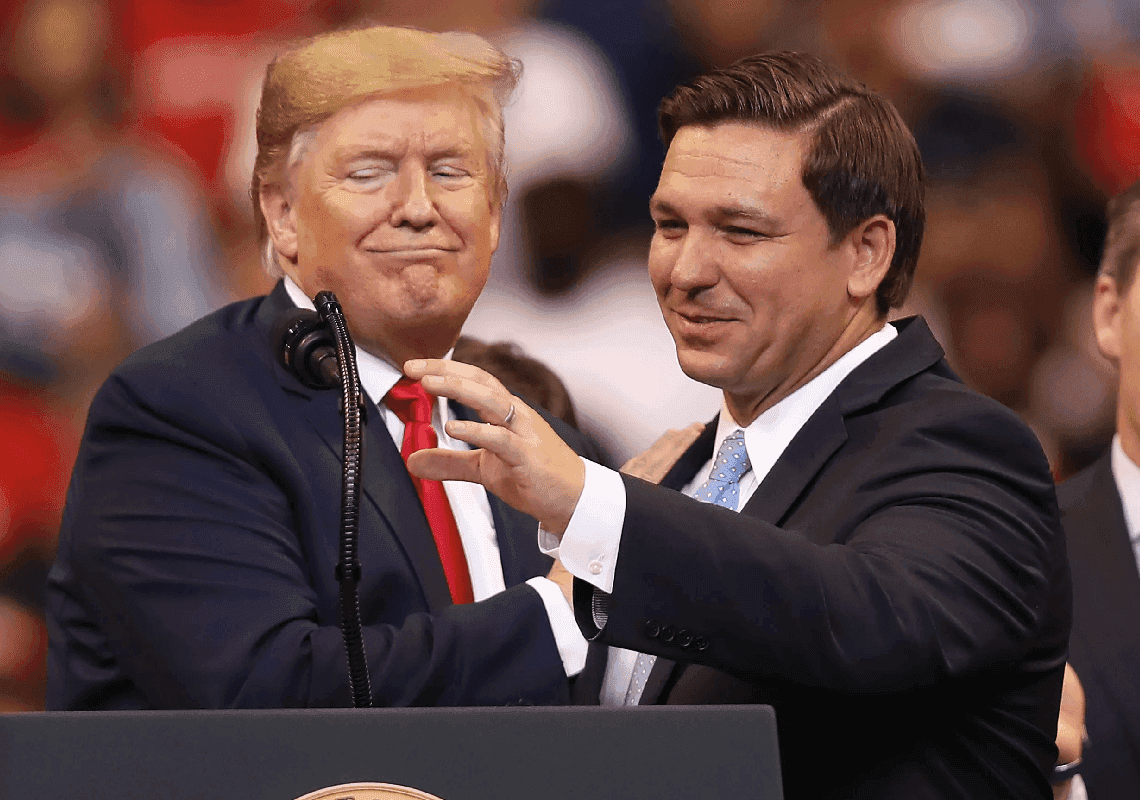 טראמפ לעג לדה-סנטיס - וספג גינויים מצד השמרנים 