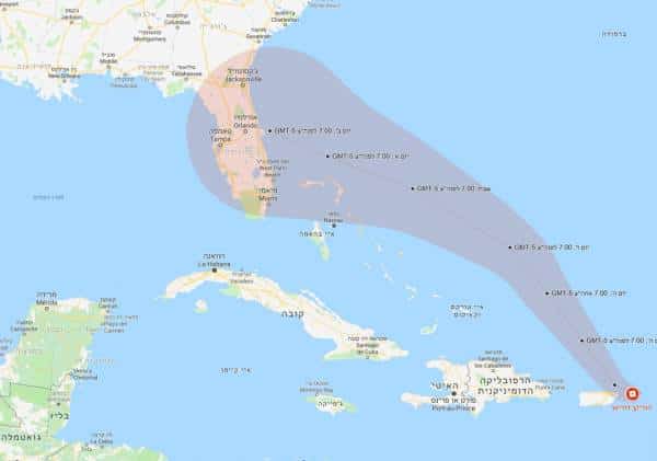 איום חדש מתקרב אל עבר פלורידה: הסופה "דוריאן" התחזקה לעוצמת הוריקן