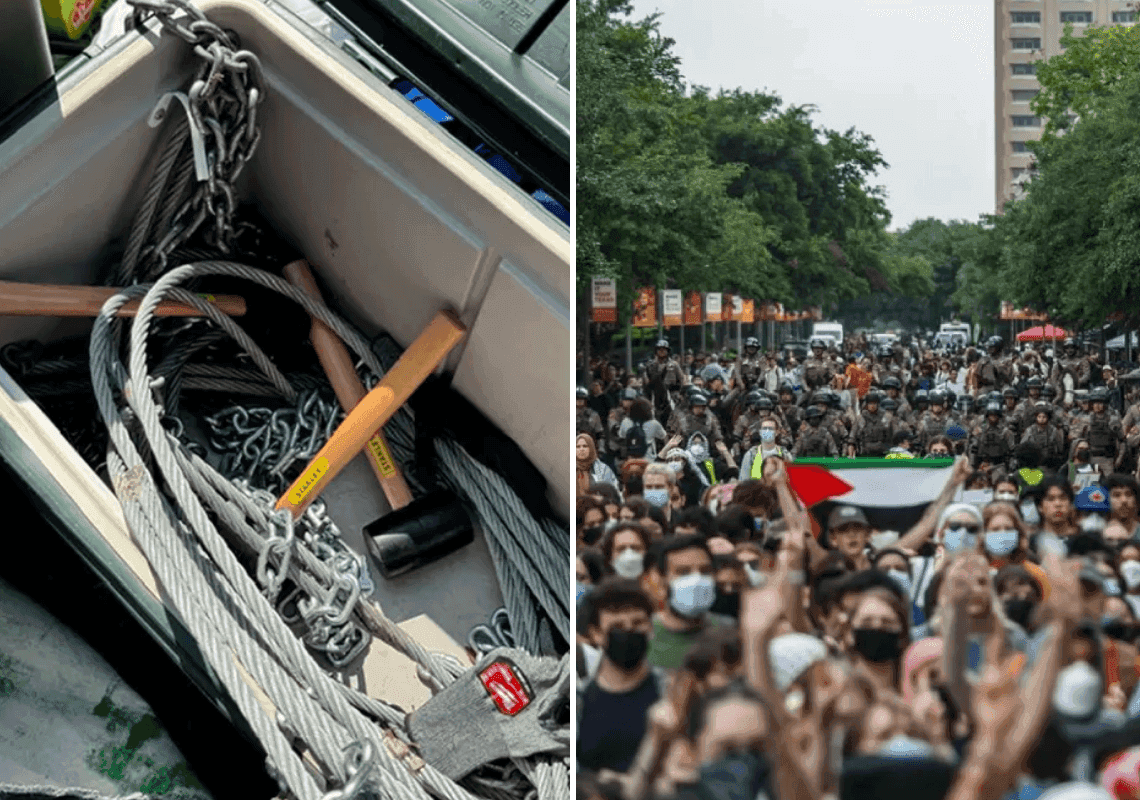 עדויות מתוך ההפגנות בקמפוסים: רדיקליזציה של סטודנטים וחימושם בנשק קר