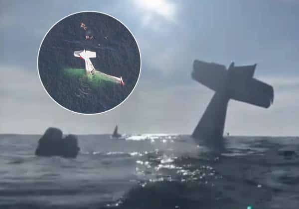 מטוס קל התרסק בים, הטייסים תיעדו את החילוץ