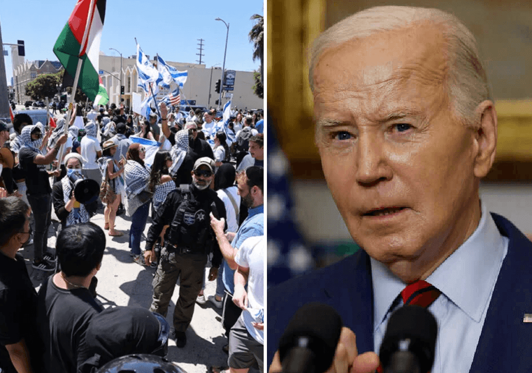ביידן "מזועזע" מהעימותים האלימים מחוץ לבית הכנסת בלוס אנג'לס