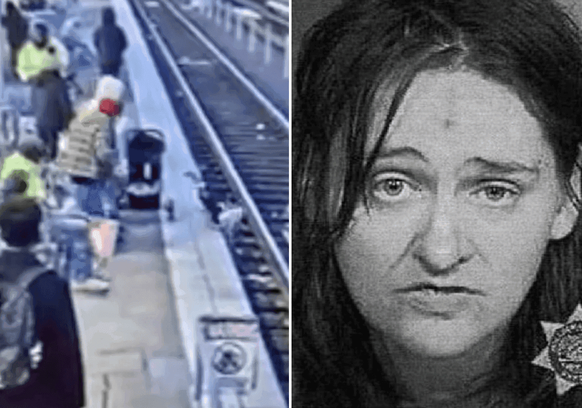 תיעוד מרגעי האימה: חסרת בית דחפה ילדה בת 3 לפסי הרכבת 