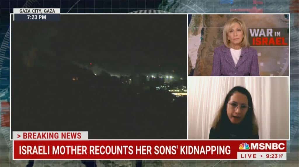 "אין לי סימפטיה לחיות-אדם": האמא הישראלית שילדיה נחטפו לעזה היממה את כתבת MSNBC