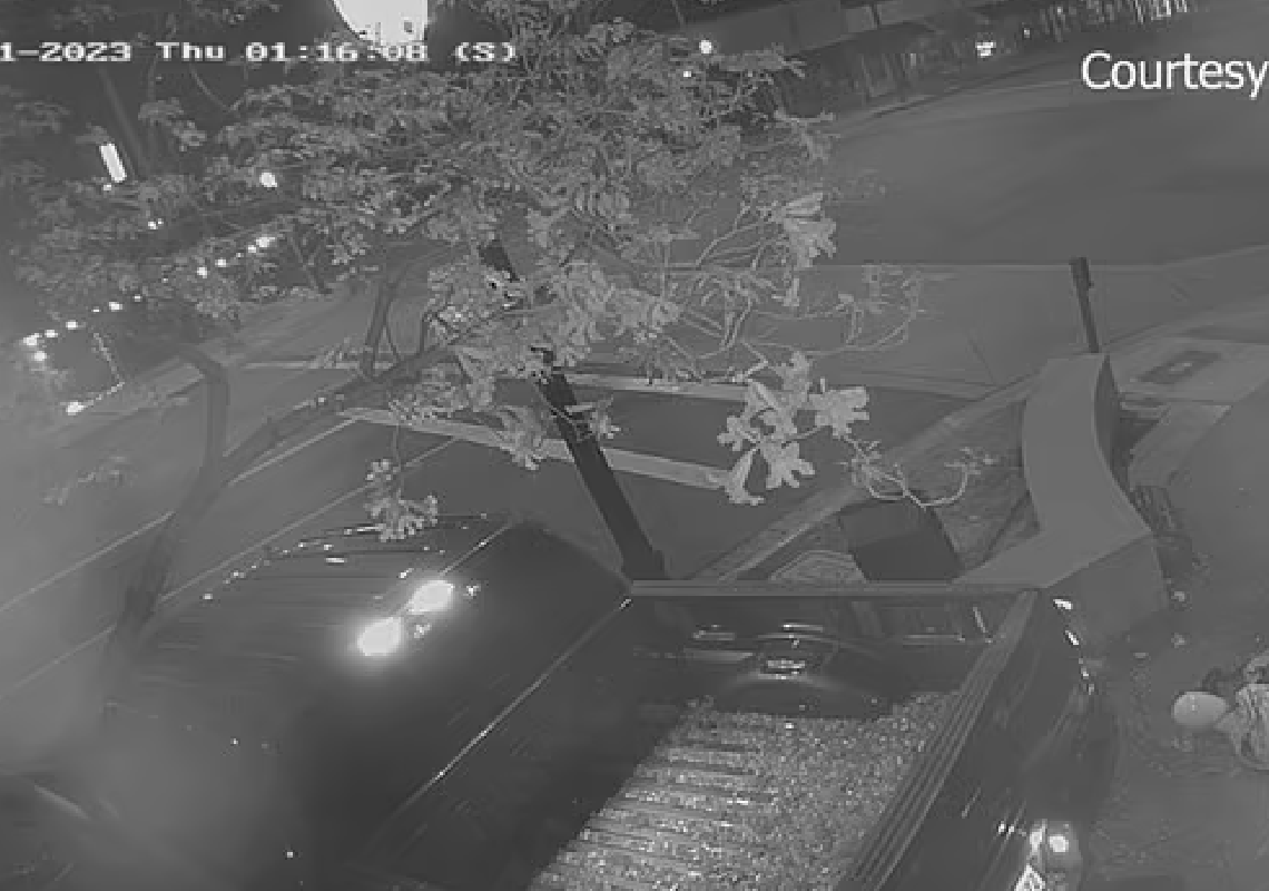 תיעוד מאל.איי: טנדר התנגש בחנות יוקרה - והגנבים לקחו מוצרים בשווי יותר מ-70,000 דולר