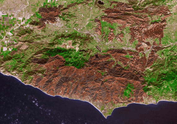 "צלקת ענקית": את ההרס של השריפות בקליפורניה ניתן לראות מהחלל