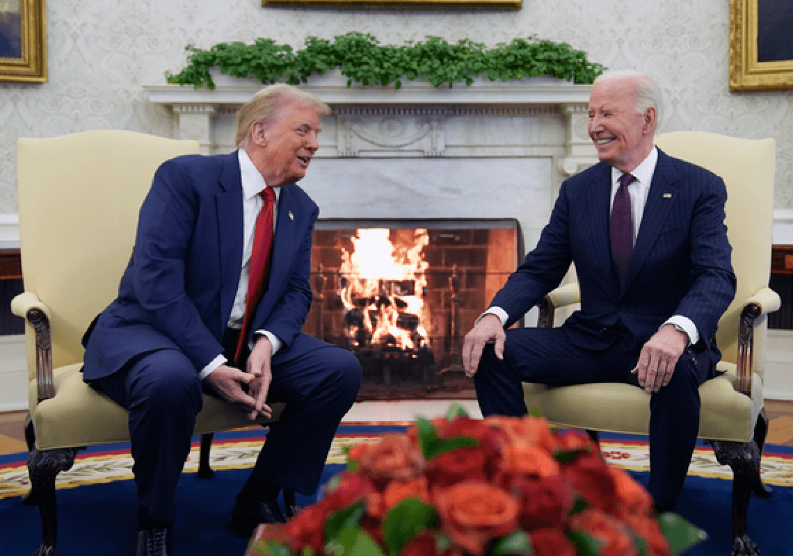 "ברוך שובך": ביידן וטראמפ נפגשו בבית הלבן