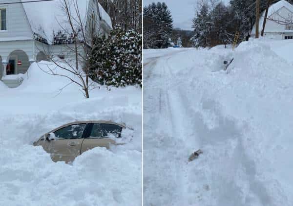 כמו בסרט אימה: תושב ניו יורק נהג בכביש כשלפתע נקבר בשלג, החימום הפסיק לעבוד ובמשך 10 שעות נעלם מעל פני האדמה