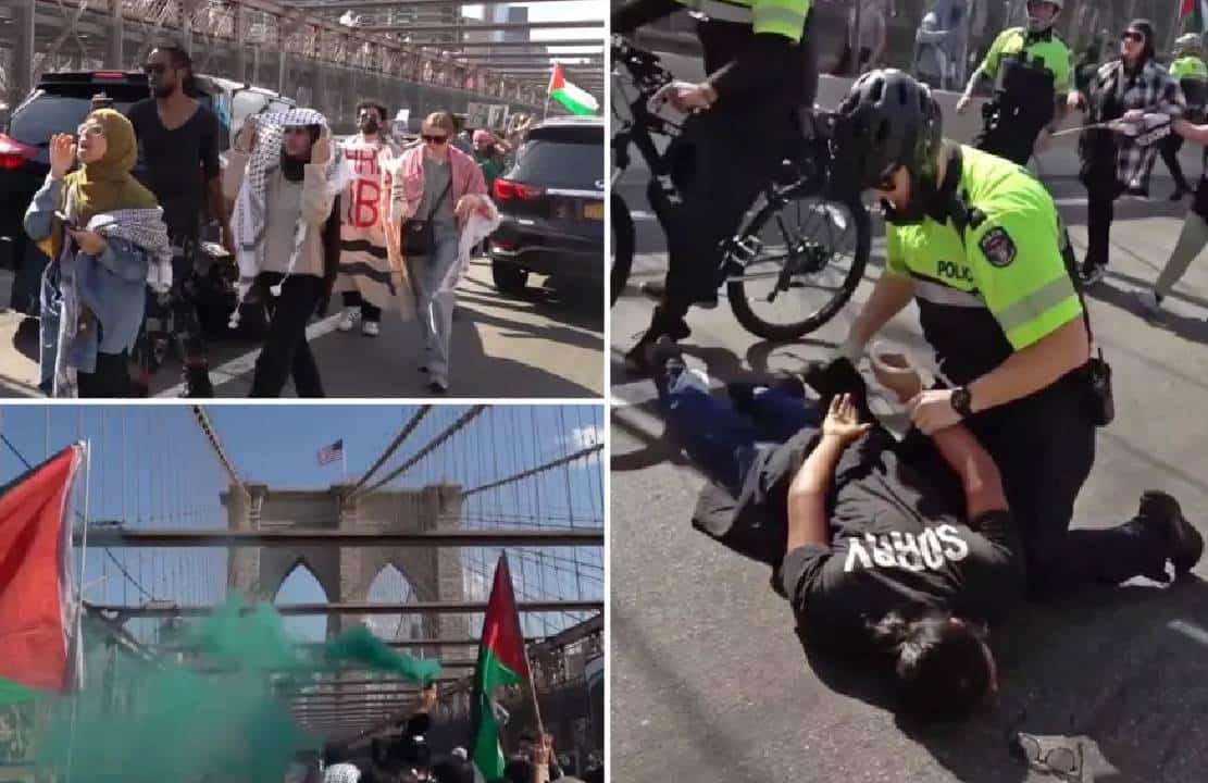 גם ניו יורק: יום חסר תקדים של חסימות כבישים בכל רחבי ארצות הברית מטעם פעילים פרו פלסטינים