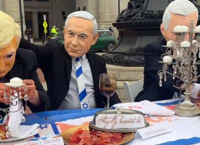 מיצג עלילת דם באמצע וושינגטון: הפגנה אנטישמית קיצונית בתחנת יוניון